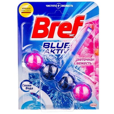 Подвесной туалетный блок BREF (Бреф) Сила Актив Цветочная свежесть 50 г