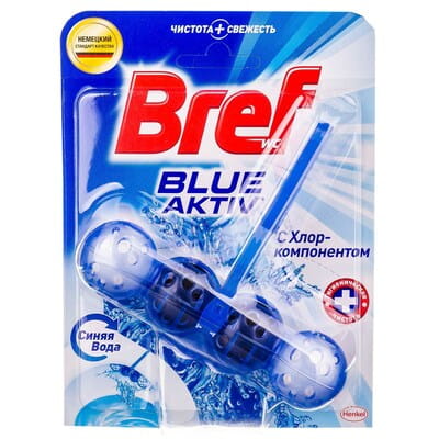 Подвесной туалетный блок BREF (Бреф) Сила Актив Голубая вода с хлор компонентом 50 г