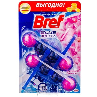 Подвесной туалетный блок BREF (Бреф) Сила Актив Цветочная свежесть дуопак 2 шт по 50 г