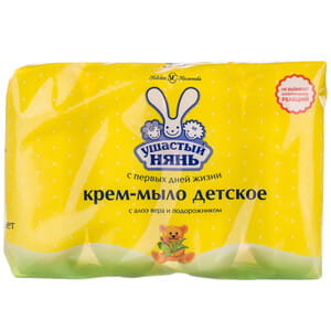 Крем-мыло детское Ушастый нянь с алоэ по 100 г 4 шт