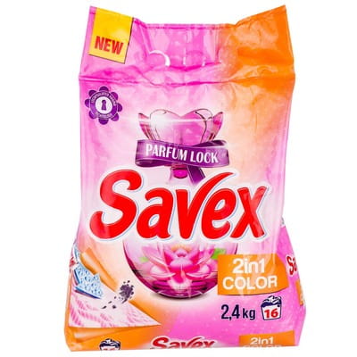 Порошок стиральный SAVEX (Савекс) Parfum Lock (Парфум Лок) автомат 2 в 1 Color (Колор) 2,4 кг