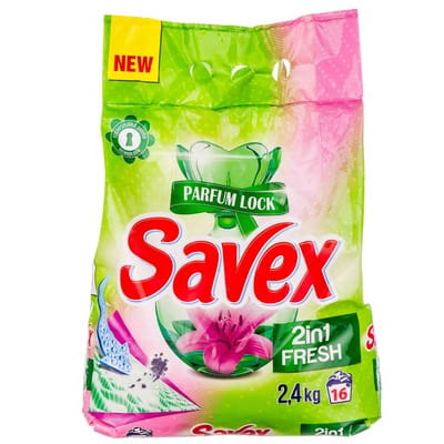 Порошок стиральный SAVEX (Савекс) Parfum Lock (Парфум Лок) автомат 2 в 1 Fresh (Фреш) 2,4 кг
