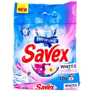 Порошок стиральный SAVEX (Савекс) Parfum Lock (Парфум Лок) автомат Whites & Colors (Вайтс энд Колорс) 1,2 кг