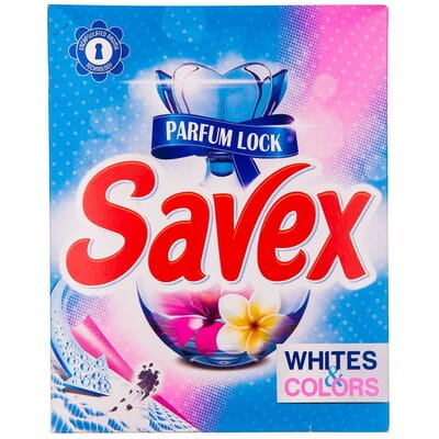 Порошок стиральный SAVEX (Савекс) Parfum Lock (Парфум Лок) автомат Whites & Colors (Вайтс энд Колорс) 400 г