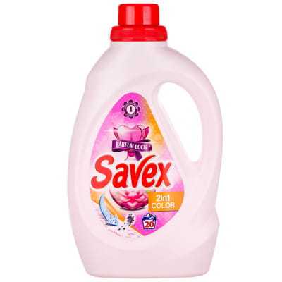 Средство для стирки SAVEX (Савекс) Parfum Lock (Парфум Лок) концентрированное для автомат и ручной стирки 2 в 1 Color (Колор) 1,3 л
