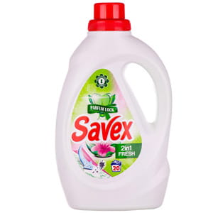 Средство для стирки SAVEX (Савекс) Parfum Lock (Парфум Лок) концентрированное для автомат и ручной стирки 2 в 1 Fresh (Фреш) 1,3 л