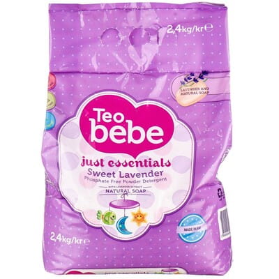 Порошок стиральный TEO Bebe (Тэо бэбэ) для детских вещей Just Essentials (Джаст эссеншиалс) Sweet Lavender Лаванда 2,4 кг