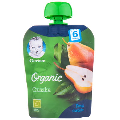 Пюре фруктовое детское NESTLE GERBER (Нестле Гербер) Organic (Органическое) Груша с 6-ти месяцев мягкая упаковка 90 г