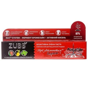 Зубная паста ZUBB (Зубб) биоактивная со вкусом барбариса, лимона и мяты для всей семьи 90 г