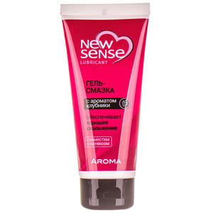 Интимная гель-смазка NEW SENSE (Нью Сенс) лубрикант с ароматом  клубники 100 мл