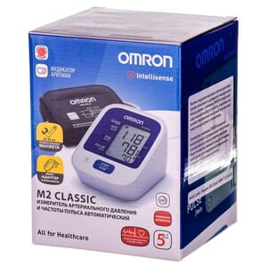 Вимірувач (тонометр) артеріального тиску та частоти пульсу OMRON (Омрон) модель M2 Classic (Класік) (HEM-7122-ALRU) автоматичний
