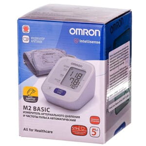 Вимірувач (тонометр) артеріального тиску та частоти пульсу OMRON (Омрон) модель M2 Basic (Базік) (HEM-7121-ARU) автоматичний