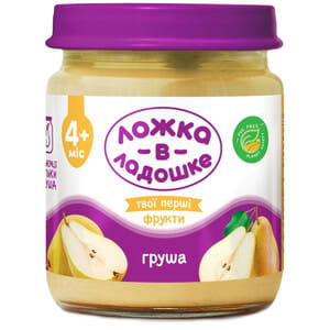 Консерви для дитячого харчування ЛОЖКА В ЛАДОШКЕ Пюре з груш з 4 місяців 100 г