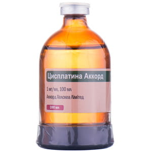 Цисплатина Аккорд конц. д/р-ра д/инф. 1мг/мл фл. 100мл №1***