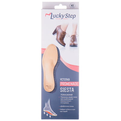 Стелька поддерживающая бескаркасная LUCKY STEP модель LS331 Siesta для женской обуви цвет черный размер 41
