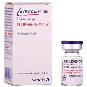 Клексан 300 р-р д/ин. 10000 анти-Ха МЕ/мл фл. 3мл №1