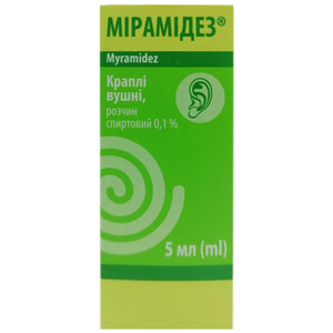 Мірамідез крап. вушні р-н спирт. 0.1% фл. 5мл