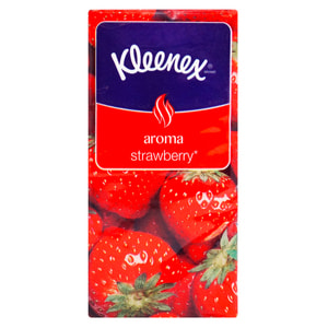 Хустинки носові паперові KLEENEX (Клінекс) Aroma з ароматом полуниці 10 упаковок по 10 шт