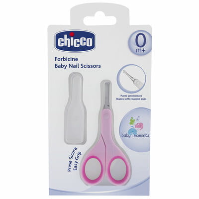 Ножницы детские CHICCO (Чико) с колпачком розовые 1 шт