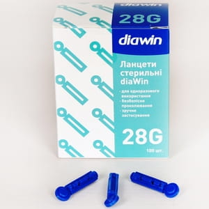 Ланцет медицинский стерильный Diawin (Диавин) размер иглы 28G 100 шт