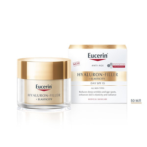 Крем для обличчя EUCERIN (Юцерин) Hyaluron-Filler+Elasticity (Гіалурон філлер+Еластісіті) денний антивіковий для сухої шкіри SPF15 50 мл