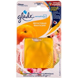 Освежитель воздуха универсальный GLADE (Глейд) Sensations (Сенсейшнс) сменный аромаблок Фруктовая фантазия 8 г
