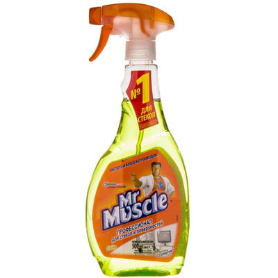 Средство для мытья стекла и других поверхностей MR.MUSCLE (Мистер Мускул) Профессионал со спиртом Лайм 500 мл
