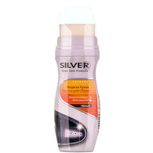 Крем-краска для обуви SILVER (Сильвер) жидкая черная 75 мл