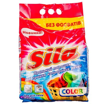 Порошок стиральный SILA (Сила) универсальный Color (Колор) 3 кг