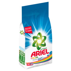 Порошок стиральный ARIEL (Ариэль) автомат Color Touch of Lenor Fresh 3 кг