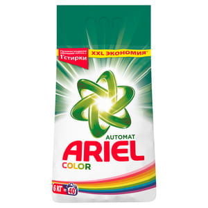 Порошок стиральный ARIEL (Ариэль) автомат Color (Колор) 6 кг