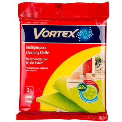 Салфетки для уборки VORTEX (Вортекс) вискозные 3 шт