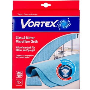 Салфетка VORTEX (Вортекс) с микрофибры для стекол и зеркал размер 35 см х 35 см 1 шт