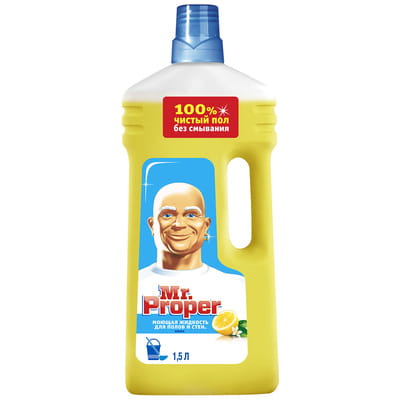 Средство жидкое моющее MR PROPER (Мистер Пропер) для уборки полов и стен Лимон 1,5 л
