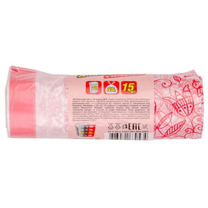 Пакеты для мусора ФРЕКЕН БОК полиэтиленовые с затяжкой с декоративной печатью на 35 л 15 шт