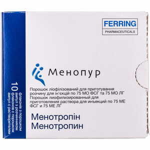 Менопур пор.лиоф.д/п р-ра д/ин.75 МЕ ФСГ/75 МЕ ЛГ фл. + раств. амп. 1мл №10***