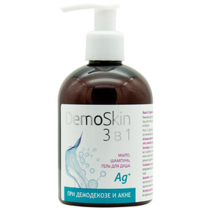 Мило 3 в1 при демодекозі та акне Демоскін для шкіри обличчя, повік , тіла та голови 280 мл