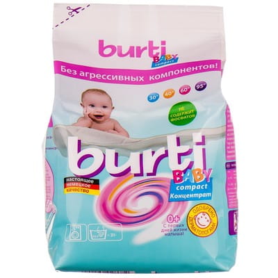 Порошок стиральный BURTI (Бурти) Baby Compact для детского белья 0,9 кг