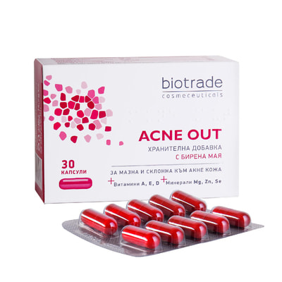 Пищевая добавка BIOTRADE Acne Out (Биотрейд Акне Аут) для поддержания здоровья кожи и иммуной системы капсулы 30 шт