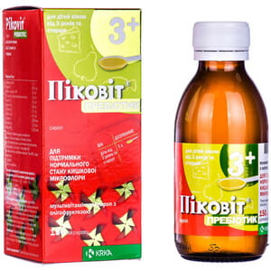 Вітаміни для дітей Піковіт пребіотик сироп з вітаміном С і вітаміном Д3 150 мл