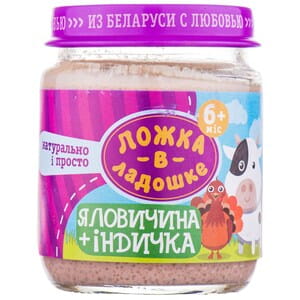 Консервы для детского питания ЛОЖКА В ЛАДОШКЕ Говядина и индейка 100г