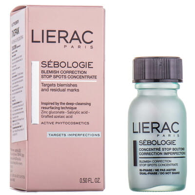 Концентрат для лица LIERAC (Лиерак) Sebologie (Себоложи) бифазное средство для локального нанесения от прыщей 15 мл
