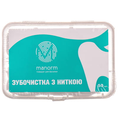 Зубочистки с зубной ниткой Manorm (Манорм) освежающие 50 шт