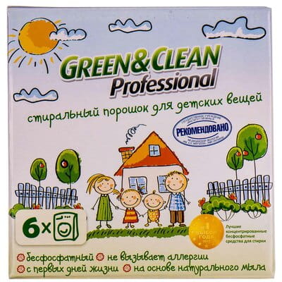 Порошок стиральный GREEN & CLEAN Professional (Грин энд клин профешнал) для детского белья 600 г