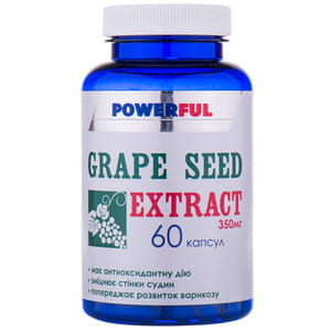 Виноградных косточек экстракт капсулы POWERFUL (Поверфул) с содержанием экстракта виноградных косточек 350 мг банка 60 шт