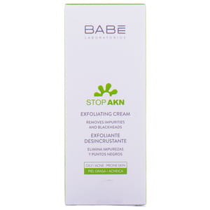 Крем для обличчя BABE LABORATORIOS (Бабе Лабораторіос) Stop Akn (Стоп Акн) очищуючий з ефектом пілінгу 50 мл