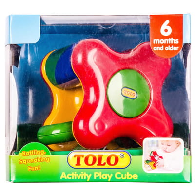 Игрушка развивающая детская TOLO (Толо) Куб с погремушкой