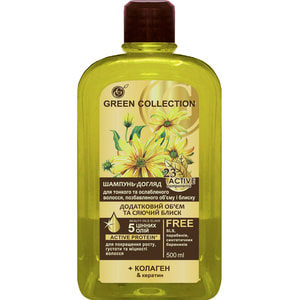 Шампунь-уход для волос GREEN COLLECTION (Грин колекшн) Дополнительный объем и сияющий блеск 500 мл