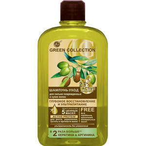 Шампунь-уход для волос GREEN COLLECTION (Грин колекшн) Глубокое восстановление и ультрапитание 500 мл