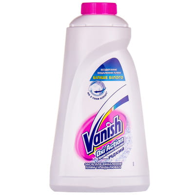 Средство жидкое для тканей VANISH (Ваниш) Oxi Action Кристальная белизна для удаления пятен 1 л -25% бесплатно